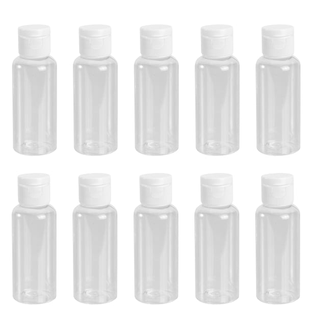 Frasco de muestra de plástico vacío de 50 ml, frasco con tapa, ideal para emulsión de gel de ducha y agua emoliente (tapas de colores aleatorios).