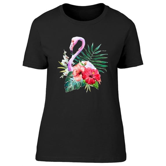 Flamingo Floral Arrangement Tee Women's -Image by Shutterstock