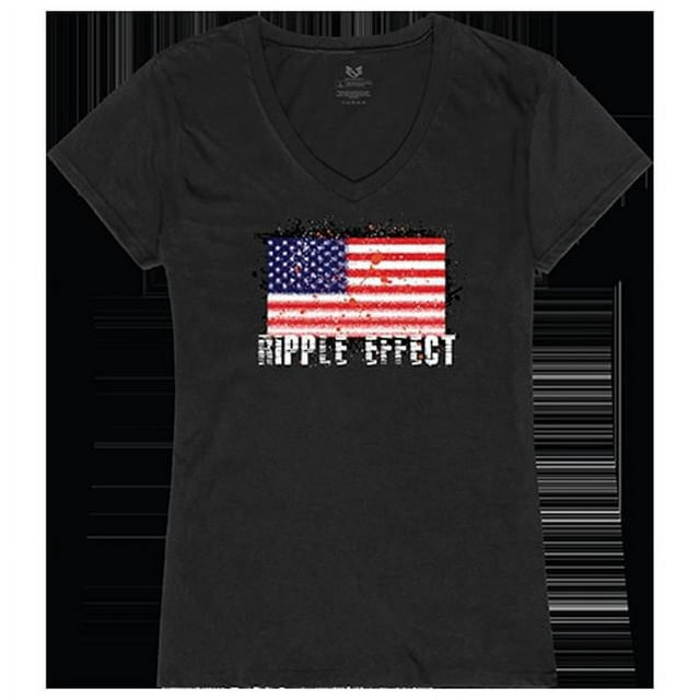 Rapid Dominance G03-U04-BLK-01 Ripple Effect Graphic V-Neck T-Shirts, Black - Small