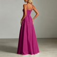 thumbnail image 4 of Women's Satin V Neck A-Line Gown – Elegant Evening Party Dress in Sizes XS-XL, Versatile Formal Occasion Wear for Prom Wedding, 4 of 5