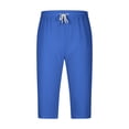 thumbnail image 4 of Men's Capri Pants Summer Below Knee Length Sweatpants Drawstring Elastic Waistband Capris Casual Outdoor Workout Lounge Pants, 4 of 10