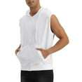 thumbnail image 4 of INSPIRE CHIC Men's Vests Sleeveless Hoodie Drawstring Zipper Closure Casual Vest  M White, 4 of 6