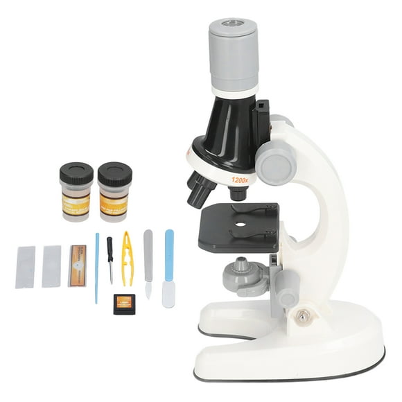 Microscope Kids Microscope Kit LED 1200X Microscope With Specimen Slides Science Educational Toy Birthday Gift