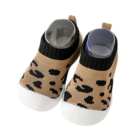 

Toddler Girl Shoes Size 23 For 12 Months-18 Months Boys Leopard Print Leisure Mesh Soft Bottom Breathable Slip On Sport Socks Kids Sneakers Bronze