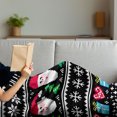 thumbnail image 3 of Christmas Soft Flannel Fleece Blanket, Nordic Norwegian Traditional Retro Patterns Hearts Snowflakes Santa Trees Print, Cozy Plush for Indoor and Outdoor Use, 70" x 90", Multicolor, by Ambesonne, 3 of 5