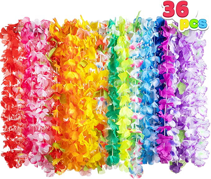 100 Piece Plastic Leis Favor Party Gift Bag Fillers Prize Prizes Assortment Hula 