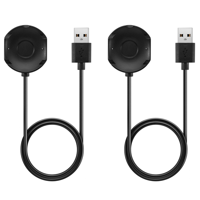 2X USB Fast Charging Cable Base Charger Cable for Steel Hybrid Smart Watch Charger,2 x Charger,Black