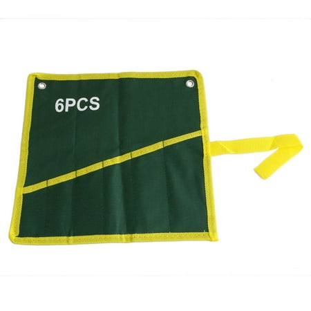 

6 Pockets Durable Canvas Spanner Wrench Tool Roll Up Storage Bag