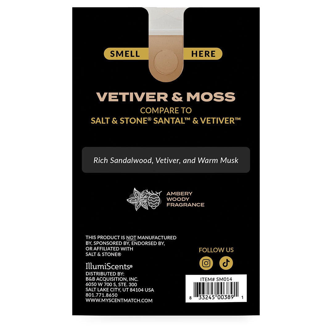 (3 pack) IllumiScents ScentMatch, 3 oz Wax Melts, Vetiver & Moss (Compare to: Salt & Stone)