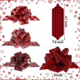 thumbnail image 3 of Lazos de Navidad a cuadros de búfalo para envolver regalos, accesorio de envoltura a cuadros con cinta para Corona de Navidad, artesanía DIY de 5 pulgadas, 12 piezas, 3 of 3