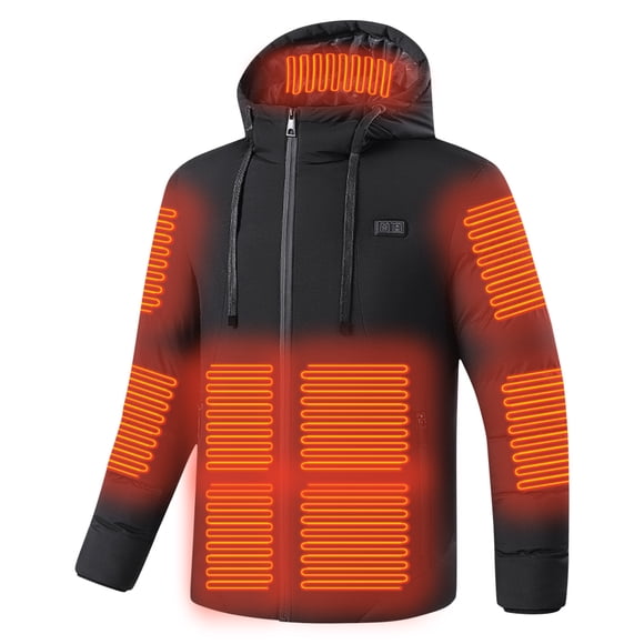 Wiyuqeen Heated Jacket for Men and Women Warm Heated Coat with Pockets 15 Heating Zones Hooded Heat Jackets Zip Up USB Charging Electric Body Warmer Outerwear