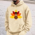 thumbnail image 2 of VBARHMQRT Blue Sweatshirt Men Hoodie Thanksgiving Letter Print Pocket Drawstring Print Hoodie, 2 of 4
