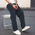 thumbnail image 5 of Long Pants for Men Stretch Waist Lounge Pants Breathable Solid Leisure Trousers Relaxed Pants, 5 of 5