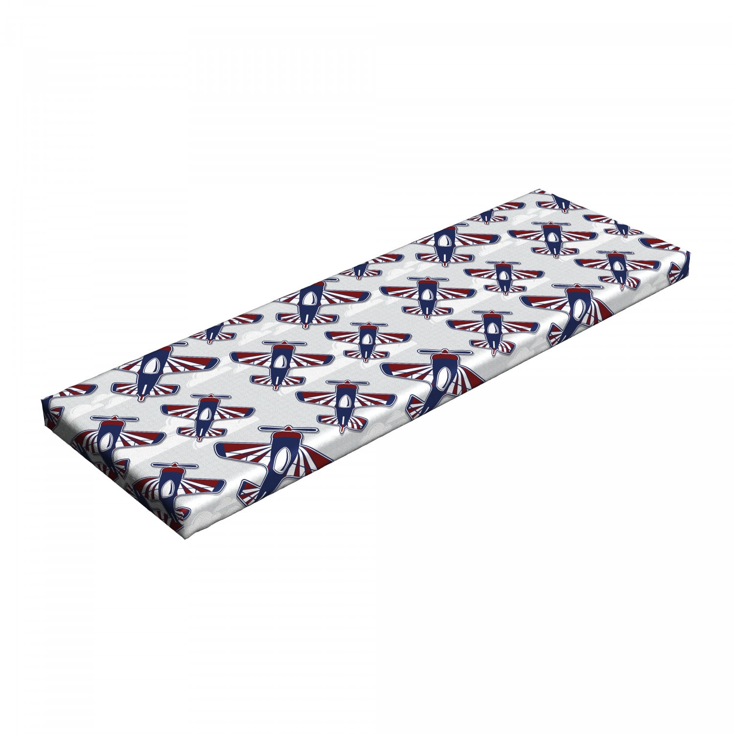 Airplane Bench Pad, Aviation Theme Pattern with Airships ...