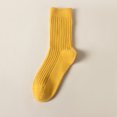 thumbnail image 2 of CUZIBR Cozy Socks Fashionable Thick Stockings Solid Colors Soft Comfortable Leisure Cotton Crew Socks Comfy Dailywear,Yellow,One Size, 2 of 7