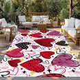 thumbnail image 2 of Romantic Love Outdoor Rug for Patio/Deck/Porch, Non-Slip Large Area Rug 3 x 5 Ft, Valentine's Day Cartoon Stars Heart Pink Red Indoor Outdoor Rugs Washable Area Rugs, Camping Rug Carpet Runner, 2 of 8