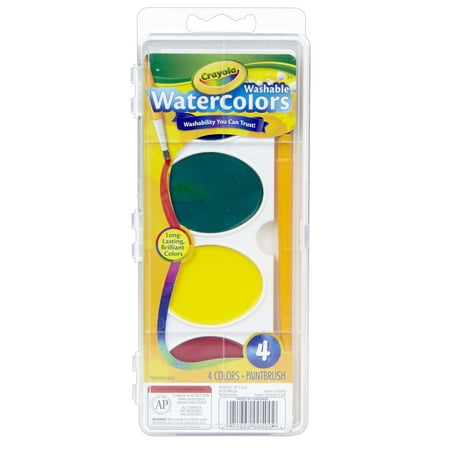 CrayolaÂ® Jumbo Washable Watercolor Set, 4 colors, 6 (Best Watercolor Brand For Beginners)