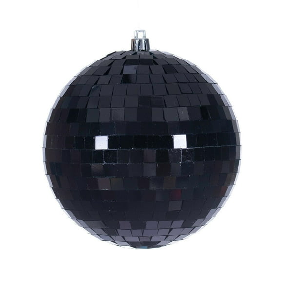4.75" Black Mirror Ball Ornament 4/Bag