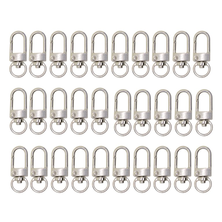 Tureclos Pack of 30 Claw Clasps Zinc Alloy Swivel Keychain Hooks Purses  Holder Lanyard Buckles Homemade DIY Art Crafting Accessories Silver 