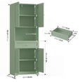 thumbnail image 7 of Homfa 67.5'' Tall Kitchen Pantry with Microwave Shelf, Large Storage Drawer Wood Pantry Storage Cabinet for Dining Room Living Room, Green, 7 of 7