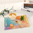 thumbnail image 6 of Bath Accessories Sets Single Print Decorative Tray With Handle For Home Bathroom Bedroom Orange and Blue Gradient, 6 of 7
