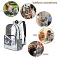 thumbnail image 5 of COEQINE Clear Backpack for School Girls PVC Transparent Backpack for Women Girls, 17 Inch Large See Through Book Bag Heavy Duty Daypack for Casual Sport Beach, Blue Butterfly Flower, 5 of 7