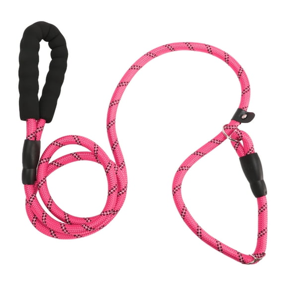 Unique Bargains Nylon Dog Leash Sponge Handle Reflective Rope for Dogs Pink Length 180cm Diameter 1/2 Inch