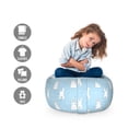 thumbnail image 2 of Easter Bunny Storage Toy Bag Chair, Simple Calm Tones Rabbit Illustration Pompom Tail, Stuffed Animal Organizer Washable Bag, Large Size, Blue Cadet Blue, by Ambesonne, 2 of 3