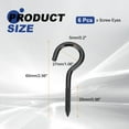 thumbnail image 2 of 6 Pack Screw Eyes, M5x65mm 304 Stainless Steel Heavy Duty Eye Bolts Screw Black, 2 of 7