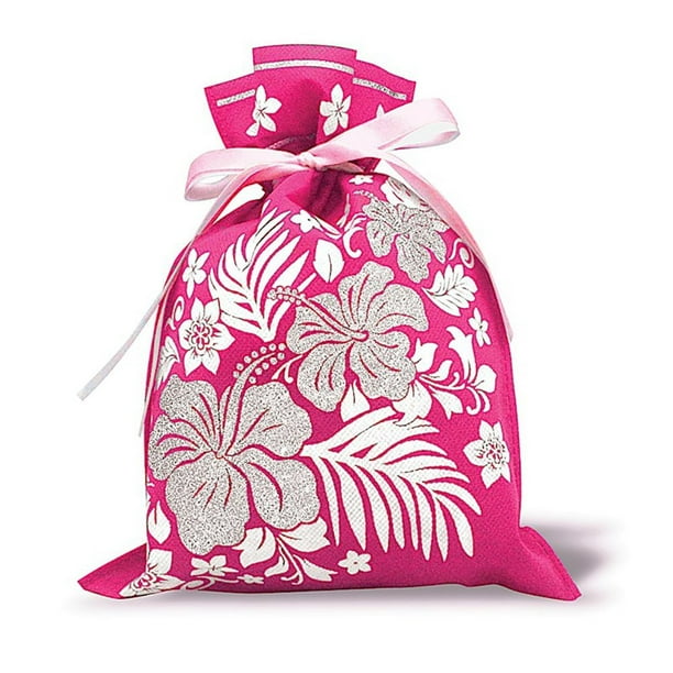 Hawaiian Drawstring Large Gift Bags 3 Pack Hibiscus Floral Walmart