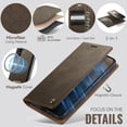 thumbnail image 5 of Dteck for Samsung Galaxy S26 Detachable Wallet Case with Card Holder, 2 in 1 PU Leather Flip Folio with RFID Blocking Stand Shockproof Phone Cover,Coffee, 5 of 6