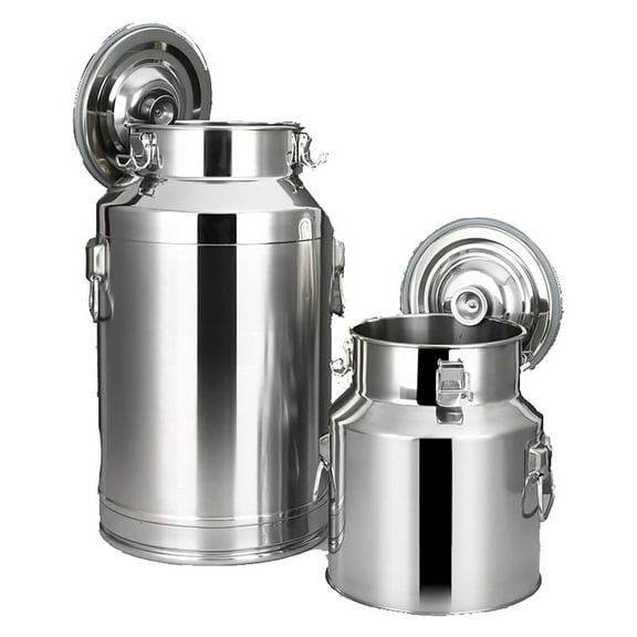 201 Stainless Steel Fermenter Milk Barrel, Small-capacity Grain Storage Container/Barrel With Sealed Lid,Heavy Duty Grain Storage Container For Commercial Kitchen