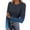 Dark Blue, variant on Sevevn Women's Elastic Casual Crew Neck Gradient Ribbed Knit Long Sleeve Tunic Dressy Tops Blouses Black M
