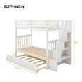 thumbnail image 5 of Bellemave Wood Twin over Twin Bunk Bed with Trundle, Storage Stairs - Separate into 2 Twin Beds - Modern, Space-Saving Design  - White, 5 of 9