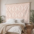 thumbnail image 3 of Pink Flowers Tapestry for Bedroom Wall Hanging Tapestry, Baroque Scroll Floral Damask Pattern Art Ceiling Backdrop Tapestries Poster Blanket Wall Decor for Teens Room Living Room Dorm 59" x 90", 3 of 8