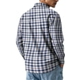 thumbnail image 7 of Button Down Flannel Shirt for Men Long Sleeve Plaid Casual Checkered Top Workwear Out Autumn Winter Soft Breathable Style White 2XL, 7 of 7