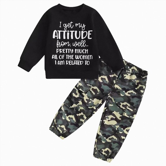 Gubotare Baby Toddler Boy Clothes Fall Winter Outfit Long Sleeve Sweatshirts Pants Set 6 9 12 18 24 Months 3T 4T 5T Boy Clothes Dark Gray,Size 12-18 Months