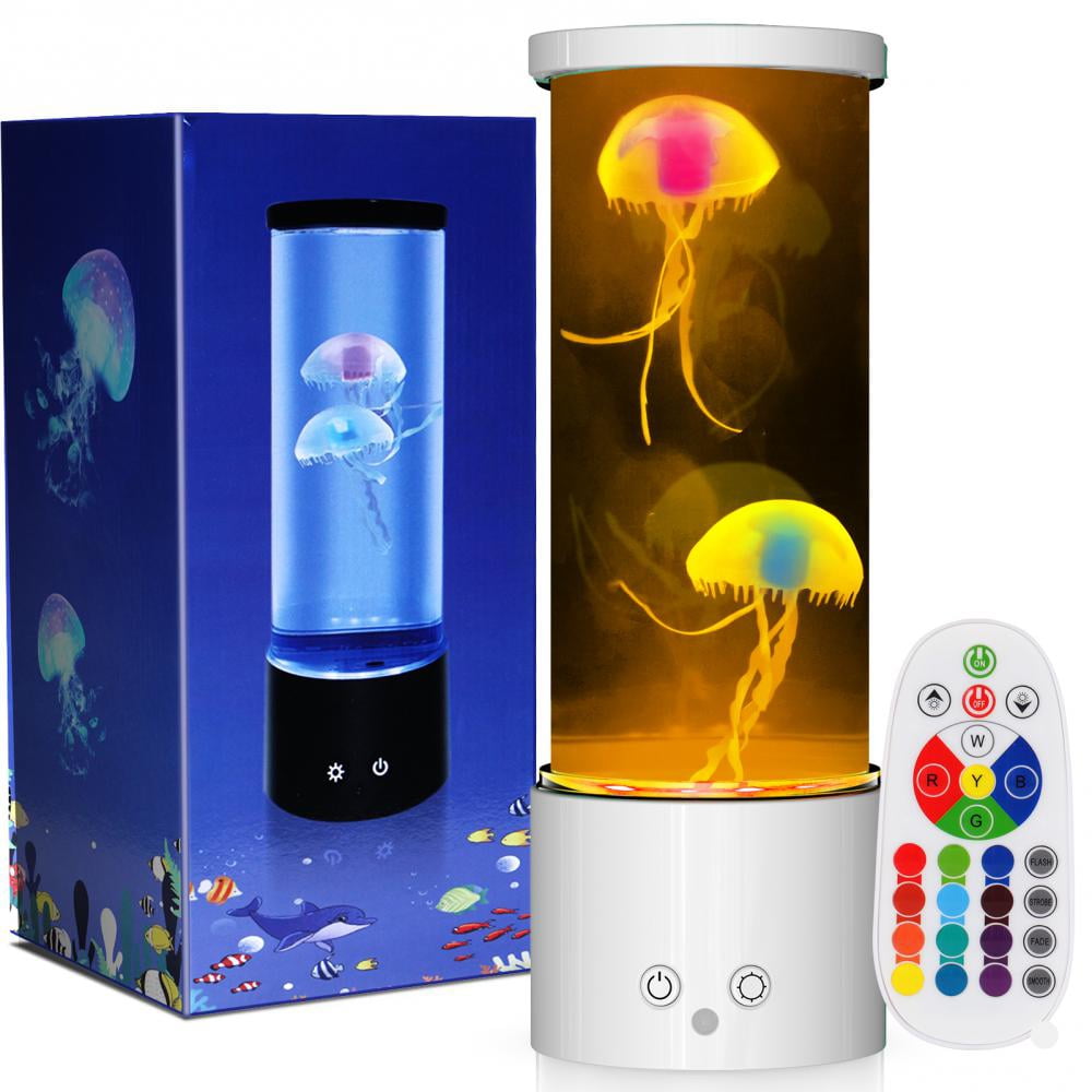 Aonesy Jellyfish Lamp, Quiet 17 Colors Changing Jellyfish Table Light ...