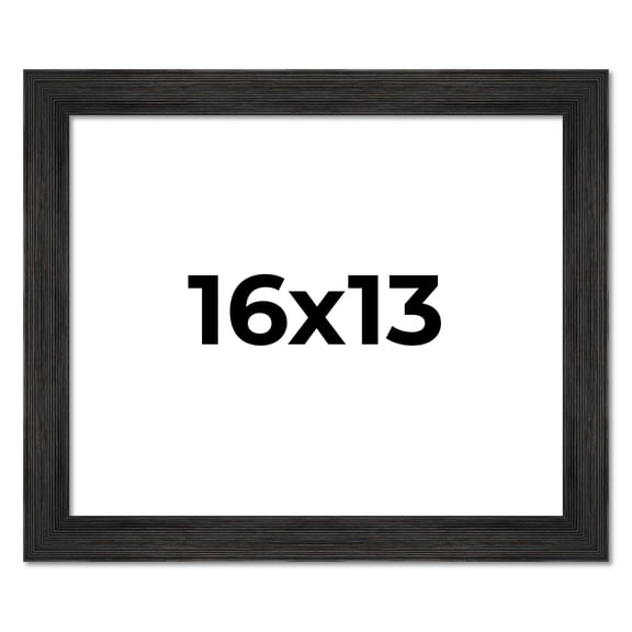 16x13 Distressed/Aged Black Complete Wood Picture Frame with UV Acrylic, Foam Board Backing, & Hardware