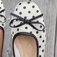 thumbnail image 4 of Gpaecead Women's Bow Polka Dot Flats Square Toe Vintage Slip On Cushioned Insole Non Slip Shoes For Commute And Casual, White, 4 of 8