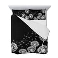 thumbnail image 7 of White Dandelion Queen Size Down Alternative Comforter, Lightweight Comforter Quilt Bedding Set with Pillow Shams Spring Flowers Botanical Vintage Black All Seasons Bed Comforter Duvet Insert 90"x96", 7 of 7