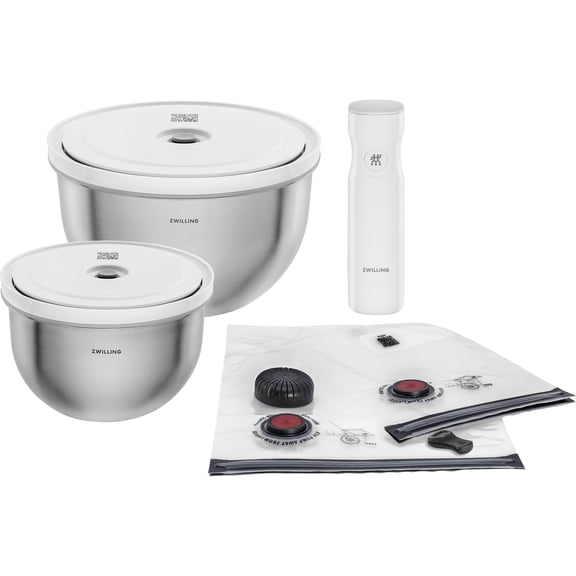 ZWILLING Fresh & Save BOWLS 9-pc Stainless Steel Vacuum Bowl Starter Set