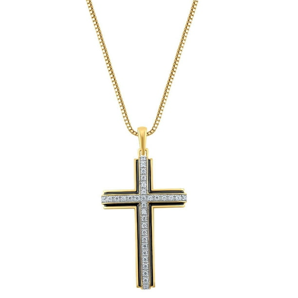 0.46 CT. T.W. Round Cut Diamond Cross Pendant Necklace in
