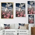 thumbnail image 4 of Designart "Pink Grey Native Tipi Serenitys Beauty " Floral Floater Framed Canvas Wall Art, 4 of 7