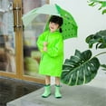 thumbnail image 5 of Odeerbi Toddler Kids Boys Girls Raincoats Waterproof Rain Jacket Hooded Cartoon Rain Poncho Reusable Rain Suit Lightweight Rainwear Baby Children Solid Color Windbreakers Green, 5 of 8