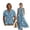 Blue Coral, variant on FOR U DESIGNS Blue Sea Wave Print Matchable Couple Clothes Set Linen-Like Men's Casual Button Down Shirt and Women's Sleeveless Dress with Pockets