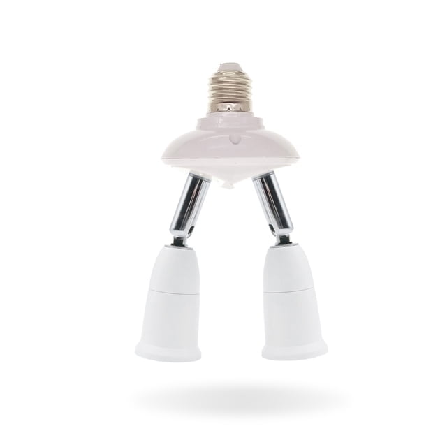 Kearding Divisor E27 220V 3A bombilla de lámpara convertidor adaptador de luz mejora soporte portátil de plástico accesorio de almacén Iluminación novedosa 1 a 2 Kearding HA059573-01