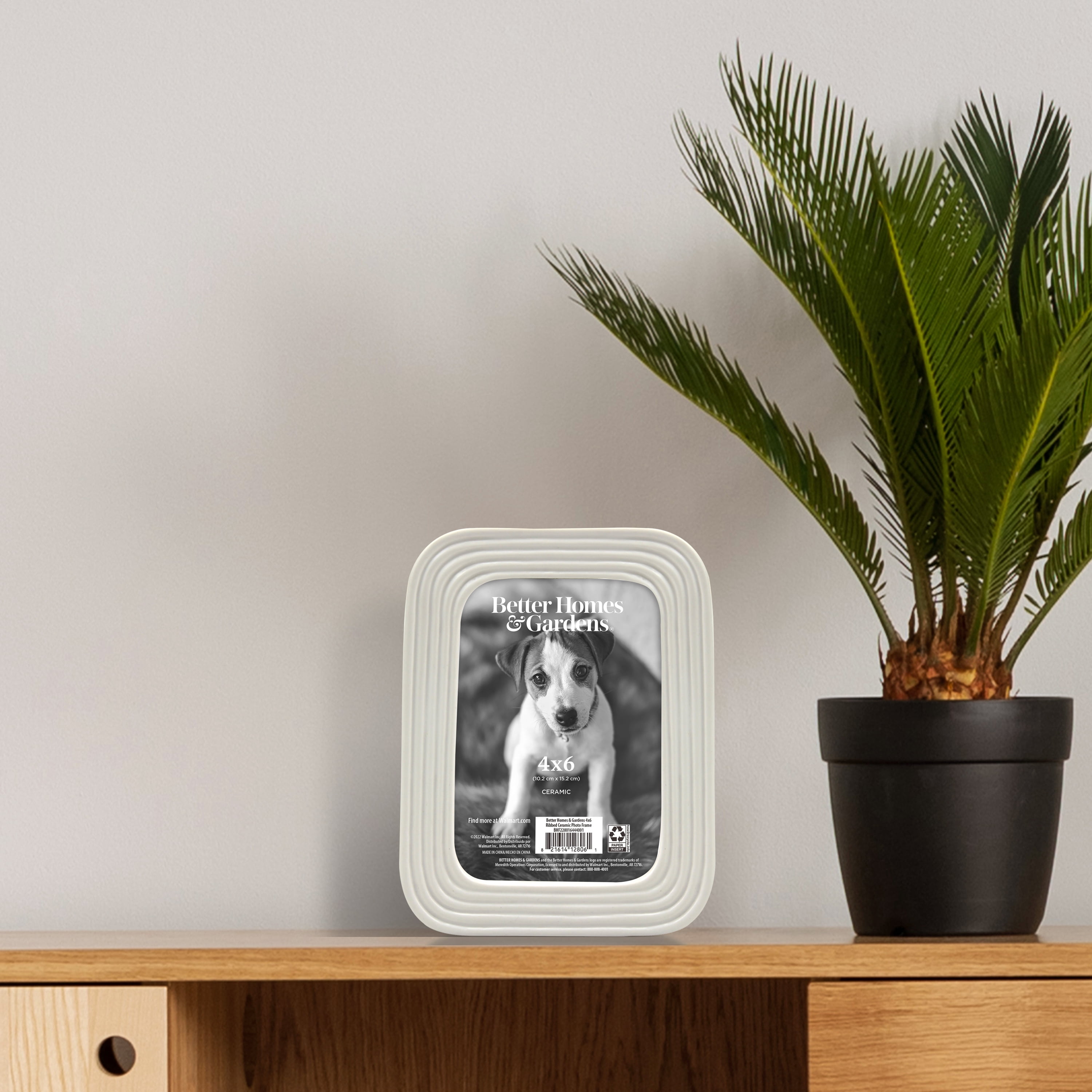 Better Homes & Gardens 4x6 Ceramic Tabletop Picture Frame, White