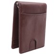 thumbnail image 2 of Tarjetero de piel sintética Cartera resistente al desgaste con ranuras para varias tarjetas Cartera ultrafina para hombre Marrón, 2 of 10