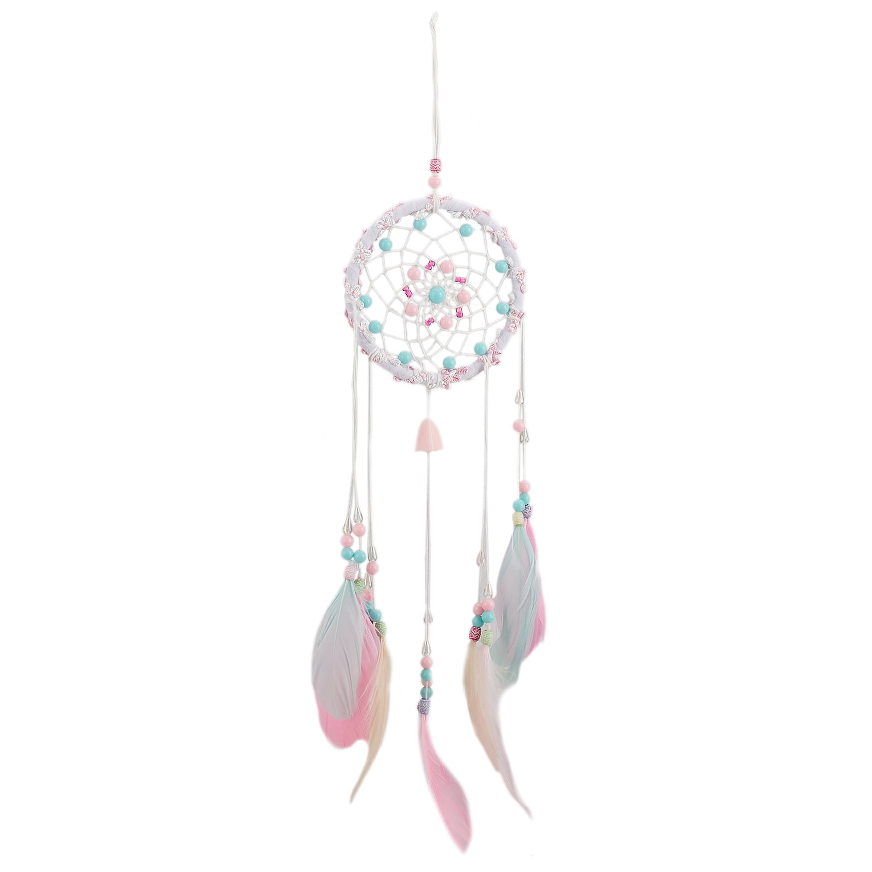 Pink Feather Ring Dream Catcher Dreamcatcher Gift Room Car Decor Ornament 